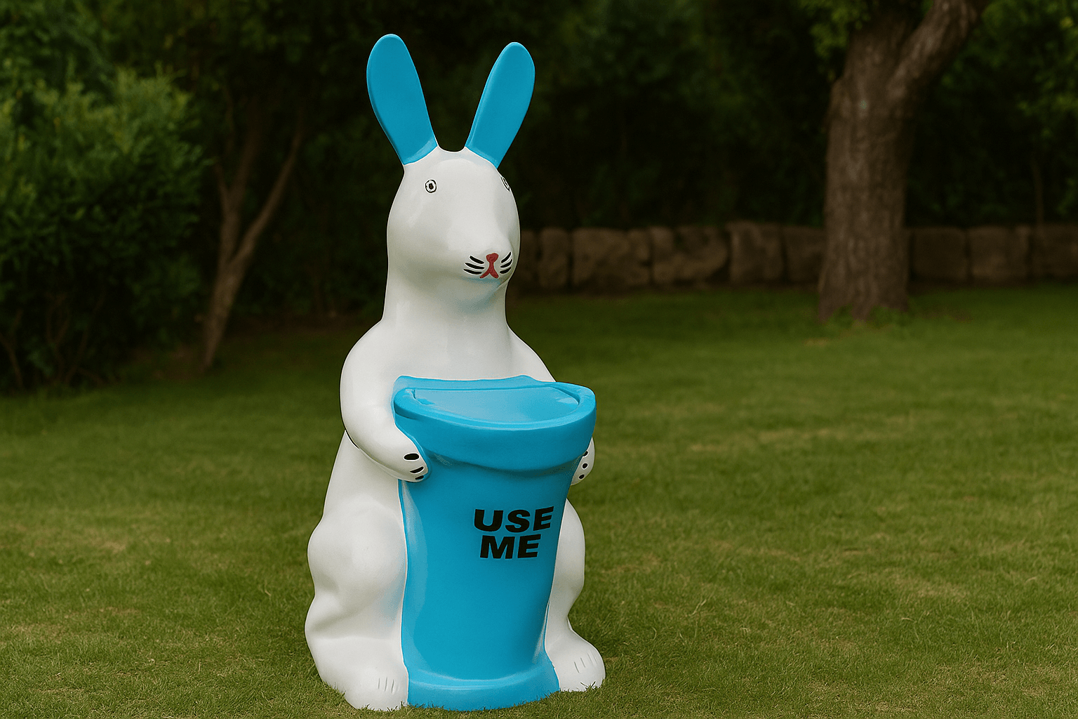 Blue Rabbit Dustbin